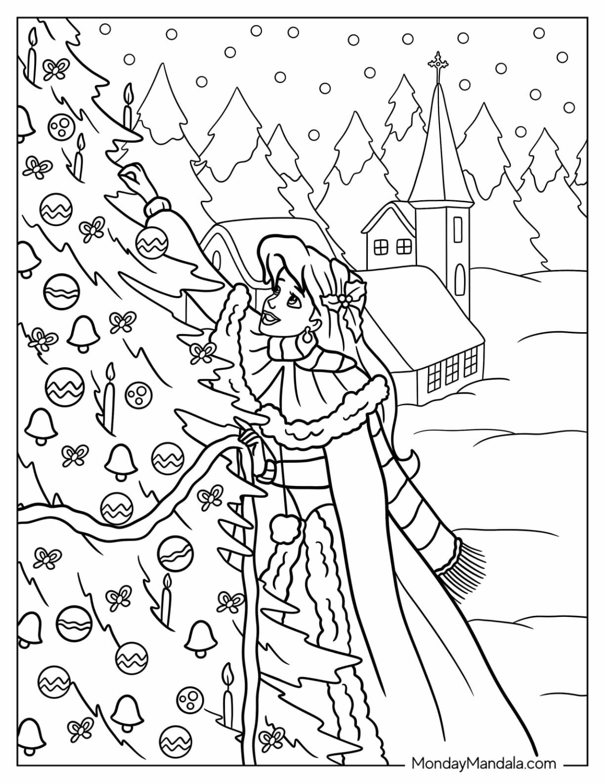 24 disney christmas coloring pages (free pdf printables)